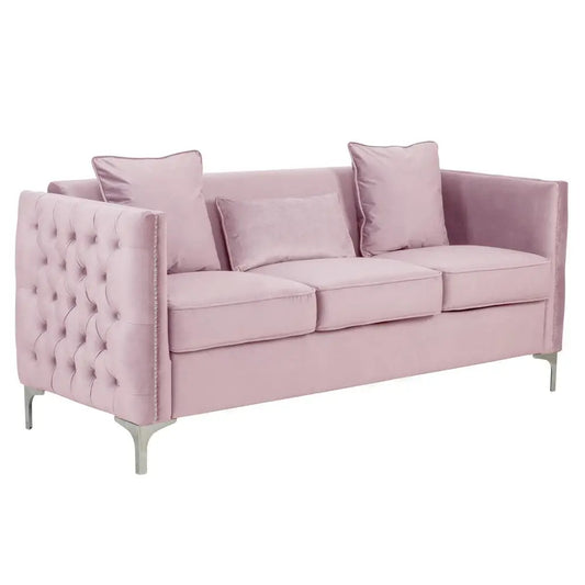 Bayberry Pink Velvet Sofa