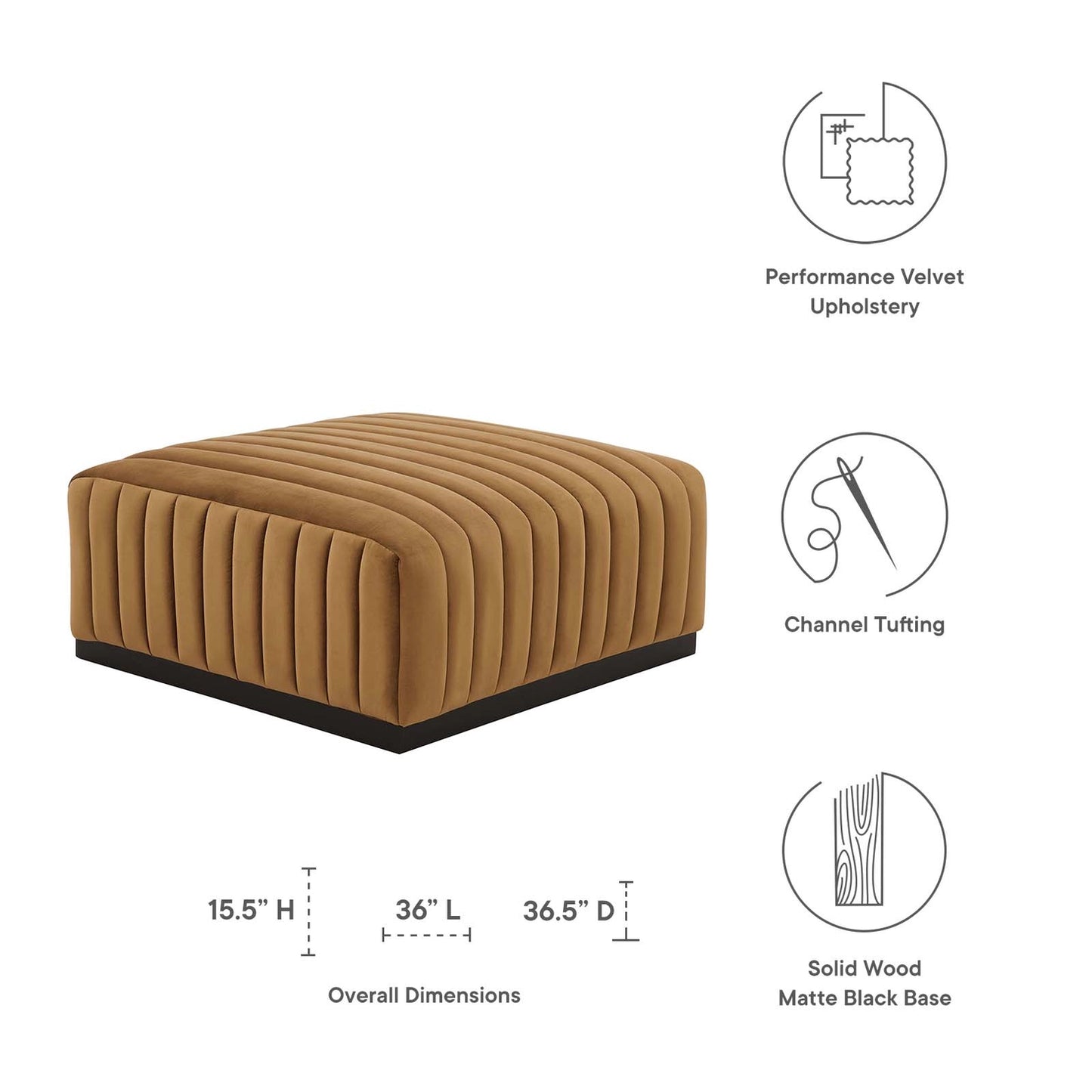 Conjure Channel Tufted Ottoman