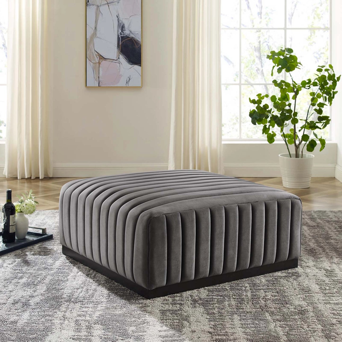 Conjure Channel Tufted Ottoman