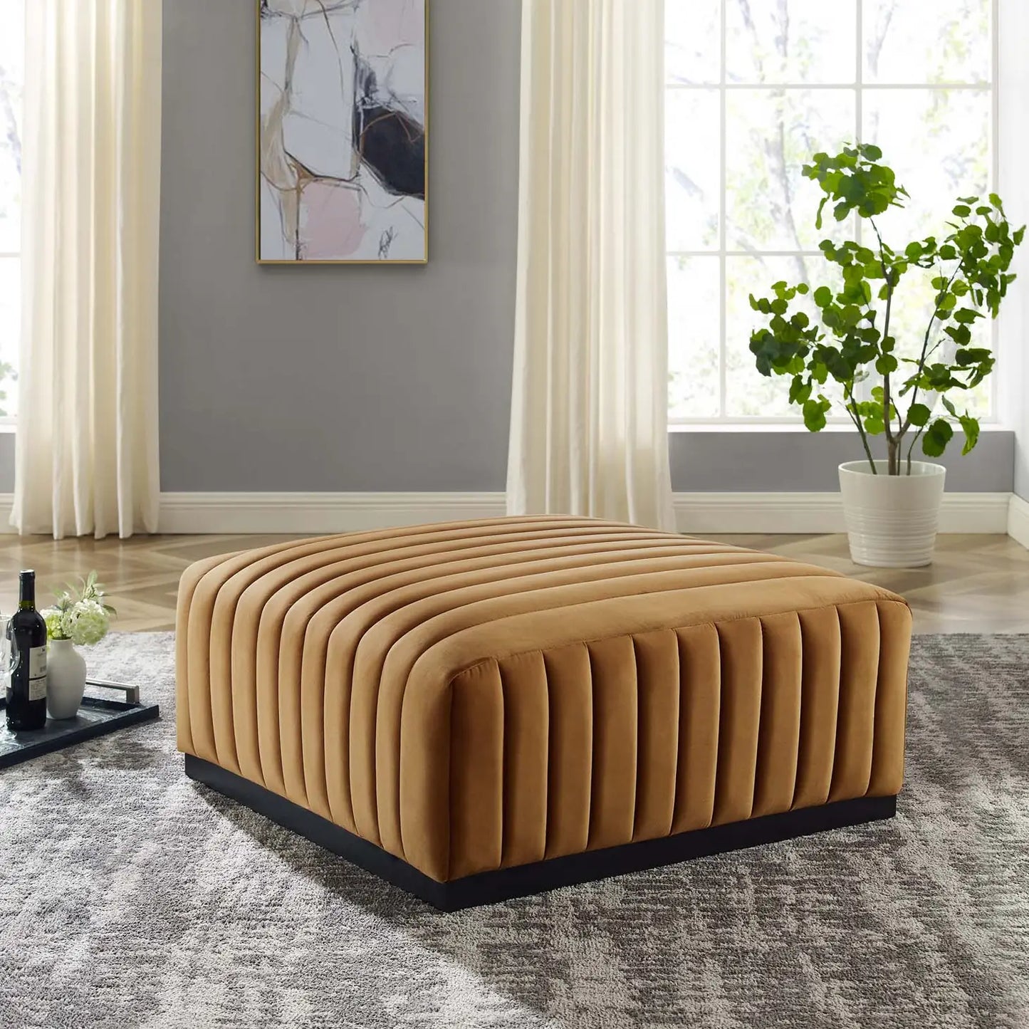 Conjure Channel Tufted Ottoman