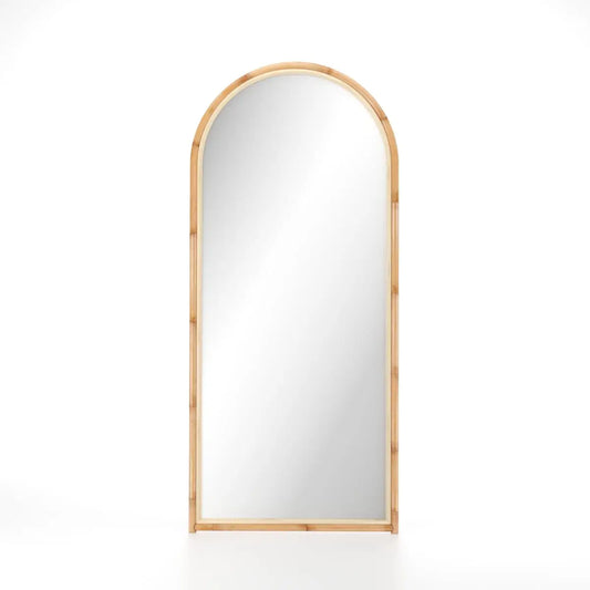 Elegant Natural Rattan Mirror 71"