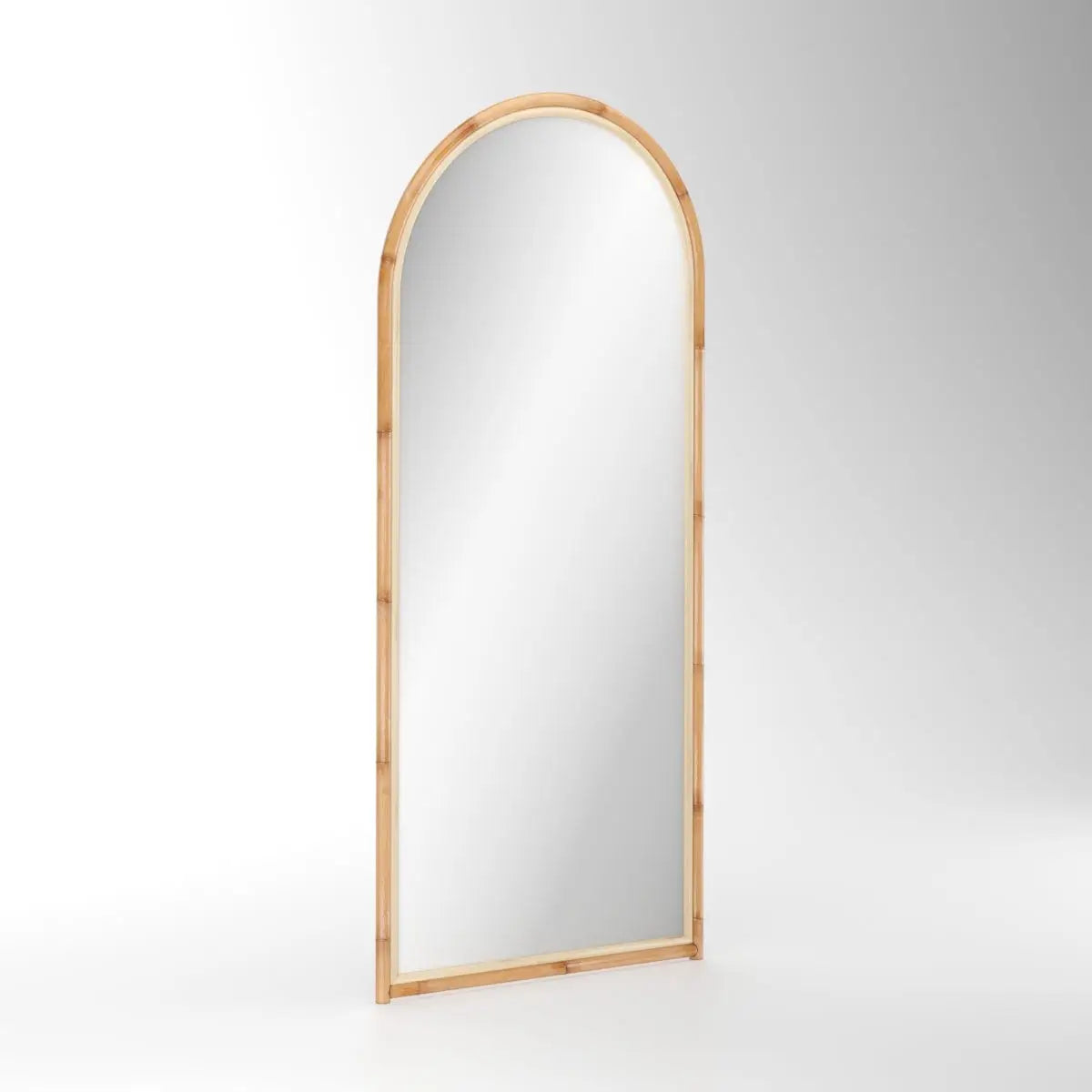 Elegant Natural Rattan Mirror 71"