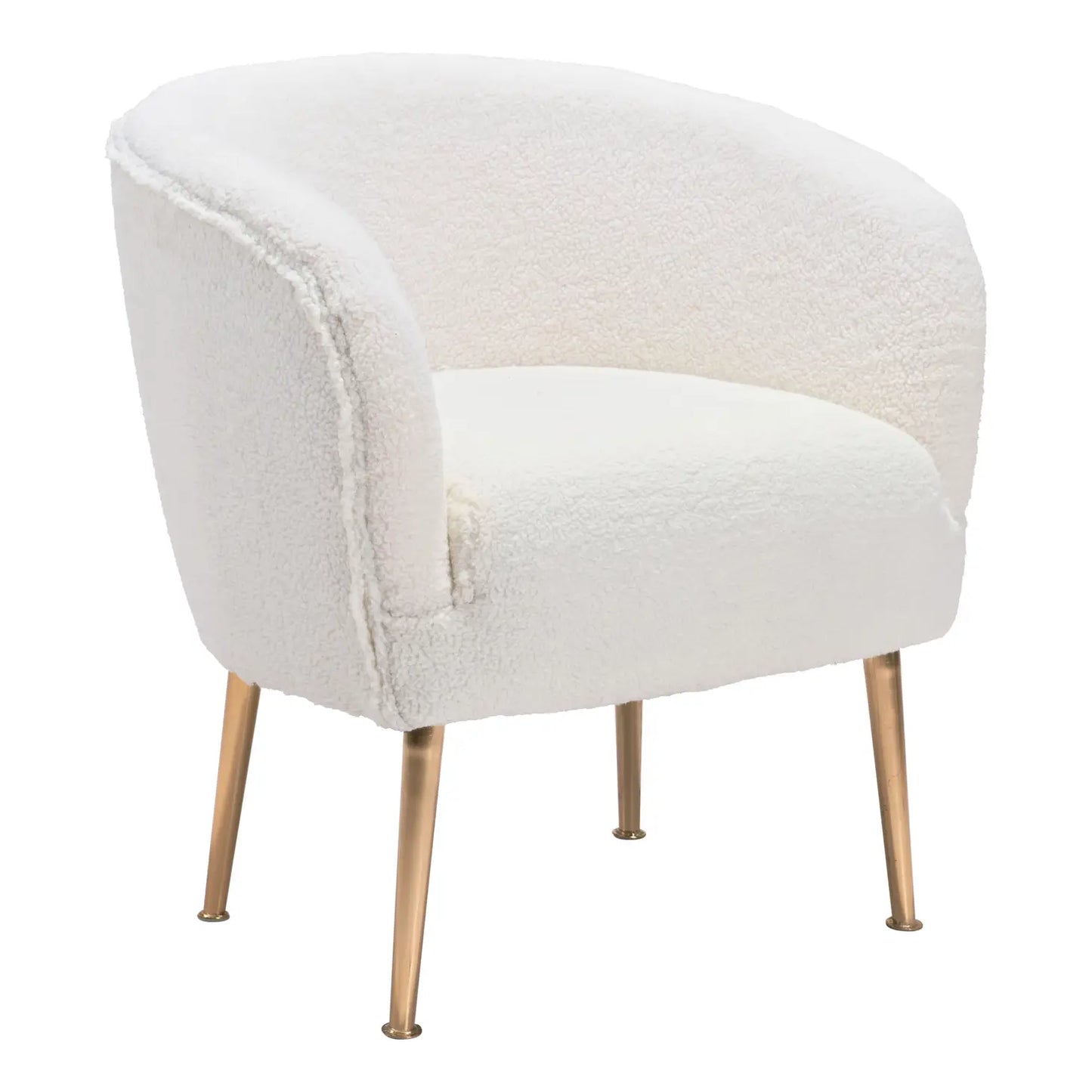 Sherpa Accent Chair Beige & Gold