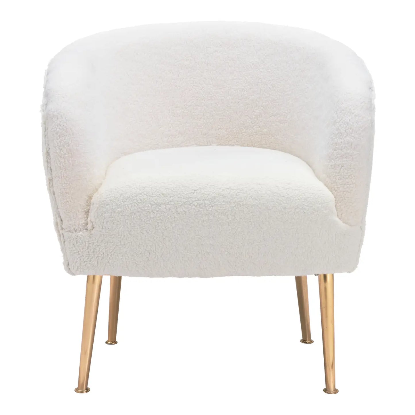 Sherpa Accent Chair Beige & Gold