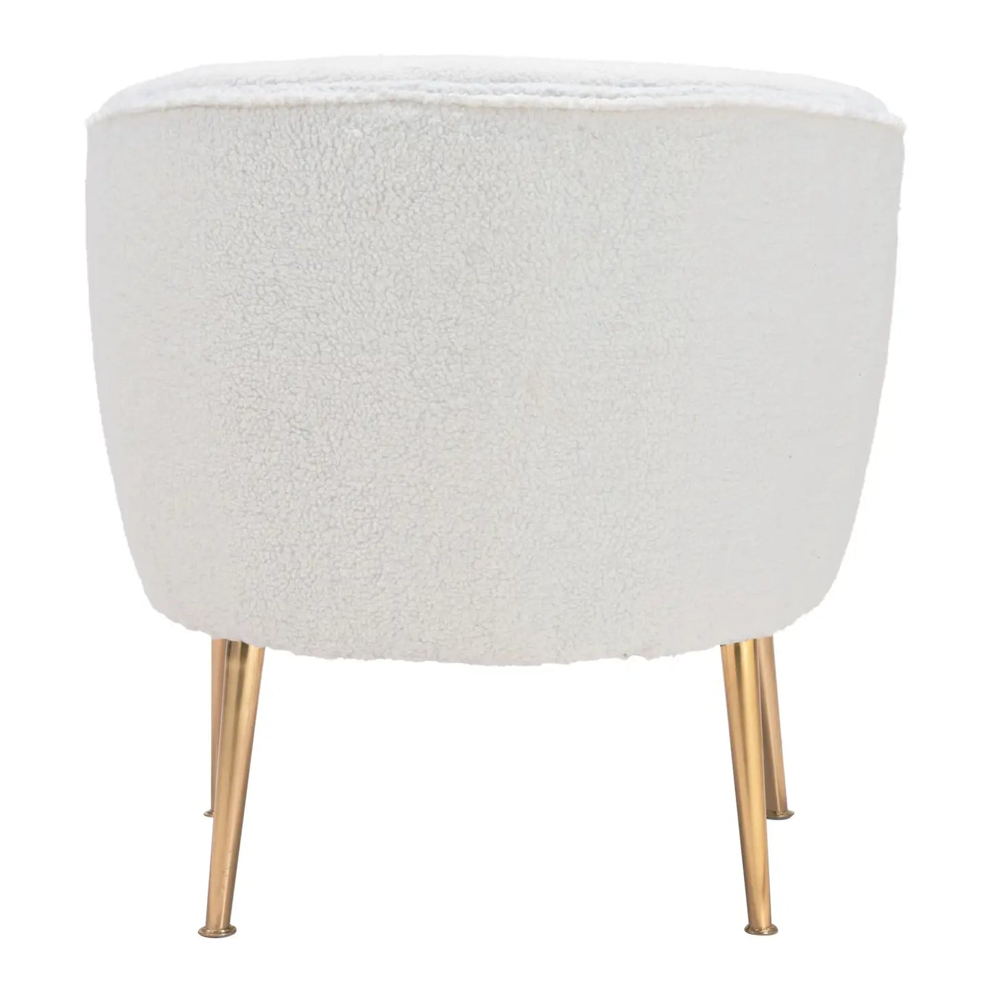 Sherpa Accent Chair Beige & Gold